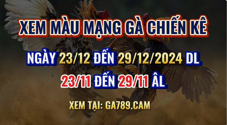 Màu Mạng Gà Đá 23/12 đến 29/12/2024